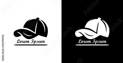 The logo design is in the shape of a hat and has a modern style