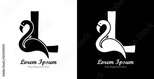 logo design in the shape of a swan combined with the letter L