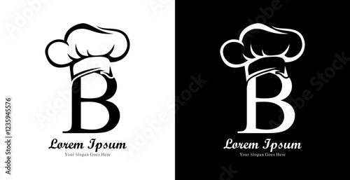 The logo design is in the shape of a chef's hat combined with the letter B