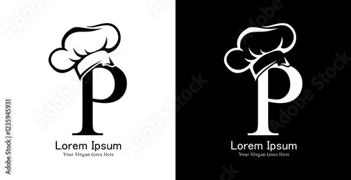 The logo design is in the shape of a chef's hat combined with the letter P