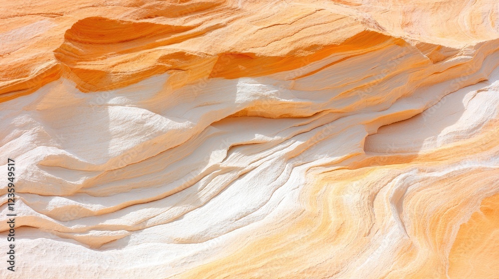 Obraz premium Orange and white sandstone formations, desert landscape, geological texture, background for design