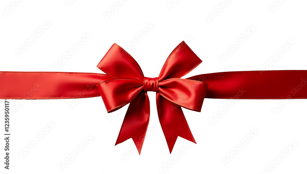 Elegant Red Ribbon on Transparent Background