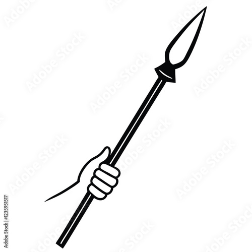 Hand Holding a Spear, Symbol of Ancient Warfare