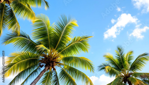 Wallpaper Mural palm tree on blue sky summer concept Torontodigital.ca