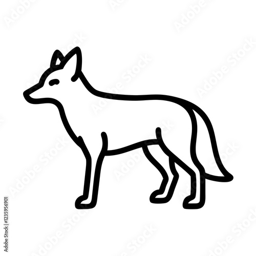 Coyote icon on a transparent background in a minimalistic style