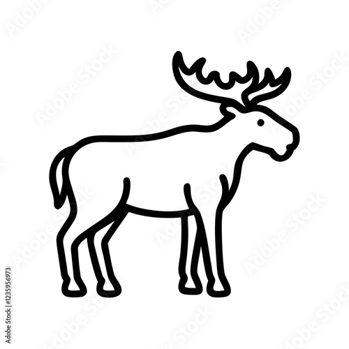 Icon of a moose standing proudly on a transparent background
