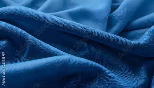 Premium 4K Image of Blue Denim Texture with Satin Waves, Ideal for Digital and Print Use
