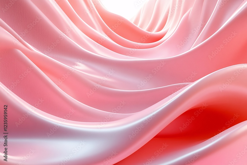 Obraz premium Abstract Pink Silk Drape Waves Flowing Design