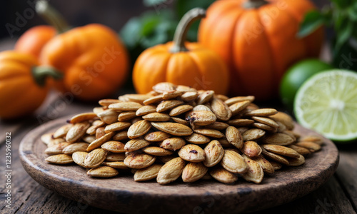 Spicy Toasted Pumpkin Seeds with Chili and Lime