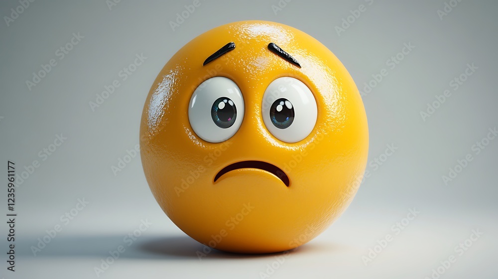 3D Sad Emoji Isolated 3D Sad Emoji Isolated