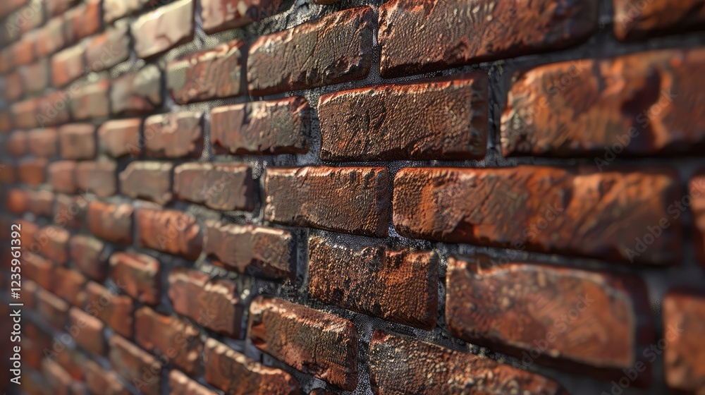 Textured Red Brick Wall with Authentic Urban Character Textured Red Brick Wall with Authentic Urban Character