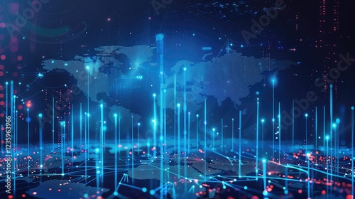 Wallpaper Mural Exploring the Digital Landscape: Global Connectivity and Data Visualization Torontodigital.ca