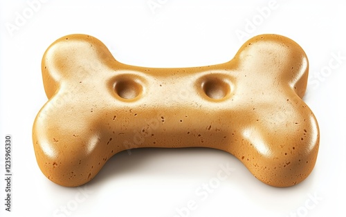 Dog biscuit shaped like a bone, isolated on a white background photo