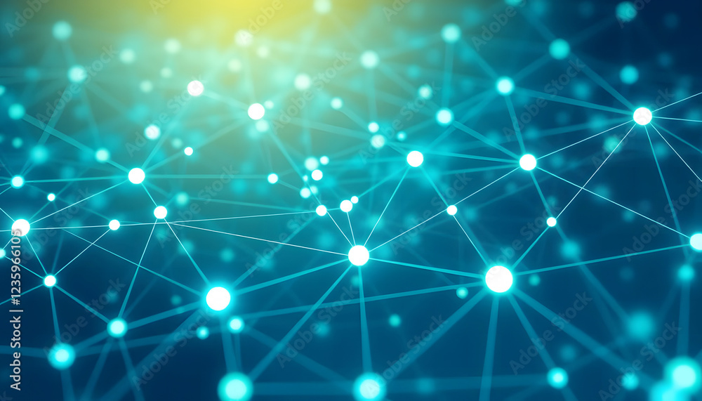 Fototapeta premium Digital network connections - abstract technology and communication background - data and information exchange concept