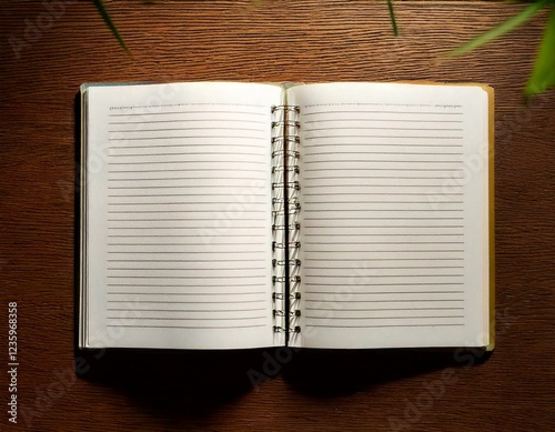 Obraz na płótnie 何も書かれていない開かれたリング付きのノート