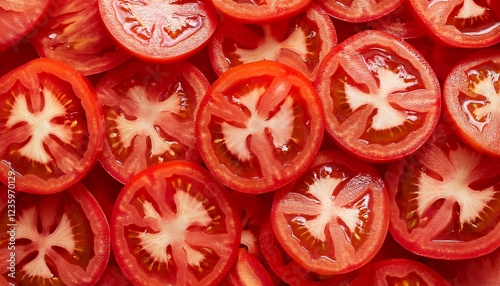 sliced tomato vegetables top view, AI generated