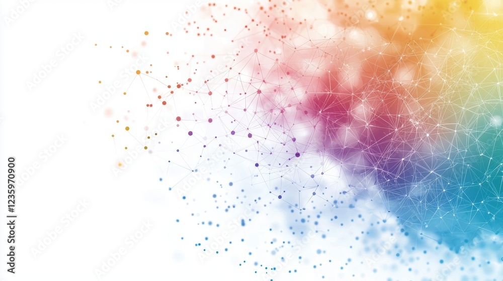 Fototapeta premium Cloud Networking Colourful Silhouette Abstract image of colorful human silhouettes interconnected within a cloud network, symbolizing global communication and data sharing.