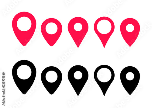 Set of Location and Map Pin. Map marker pointer icon set. Modern map markers. vector illustration.