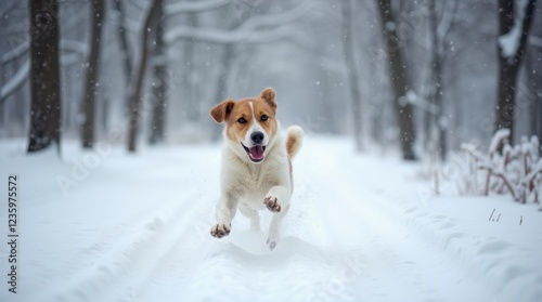 Joyful Winter: Dog Running Through a Snowy Path.
Snowy Adventures: Happy Dog Leaping in the Snow.
Canine Bliss: A Dog’s Playful Run in a Winter Wonderland.