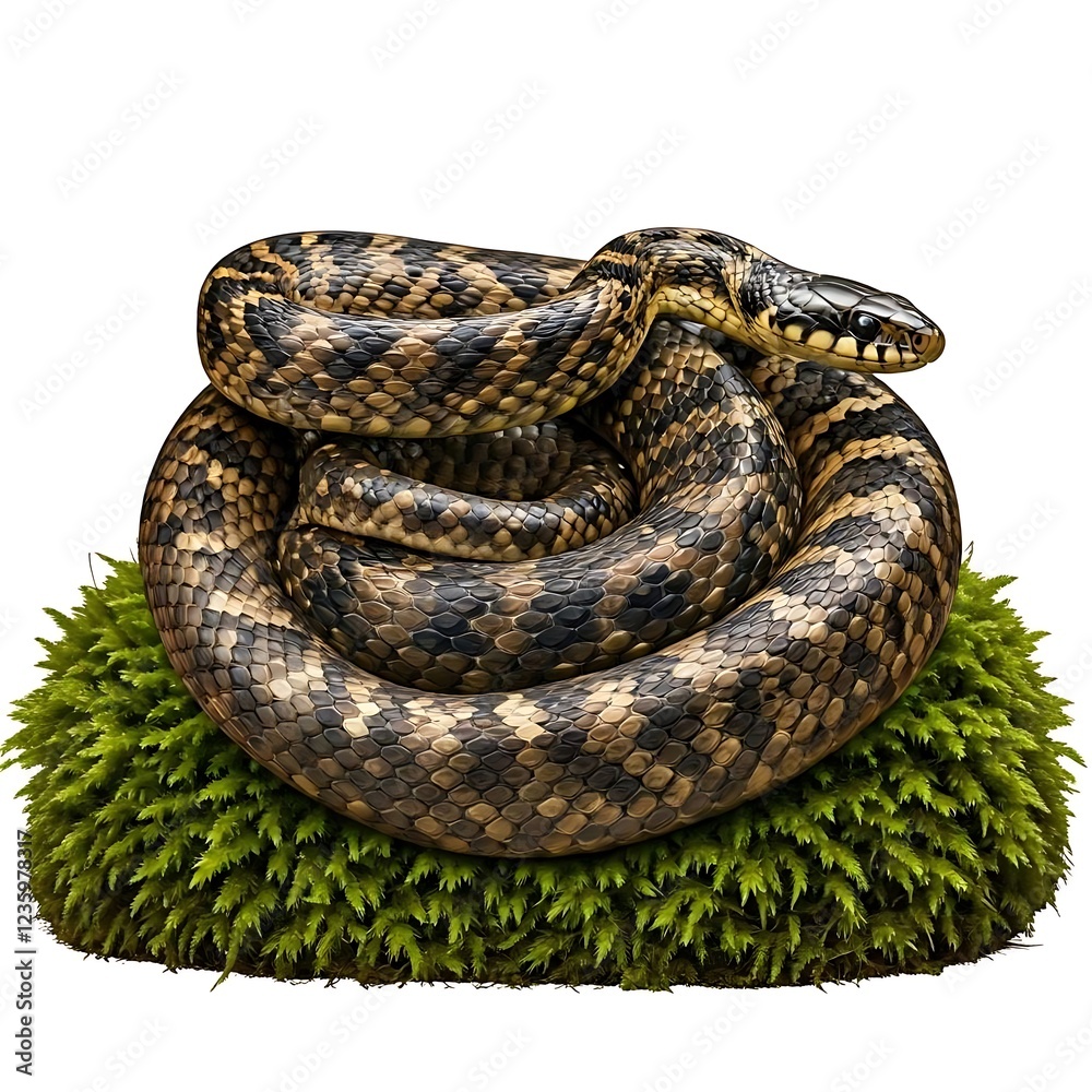 Fototapeta premium Snake animal and viper with nature view white background.