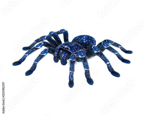 A blue spider with a star pattern on its back photo