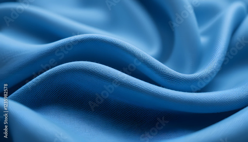 High-Resolution Macro of Blue Jeans with Satin Wave, Perfect for Fashion and Textile Design
