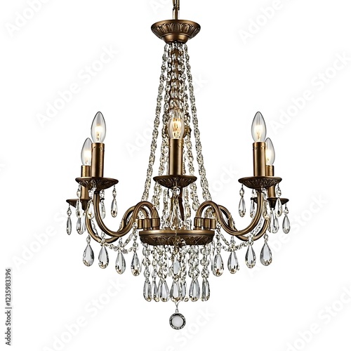 Chandelier for home decoration white background.
