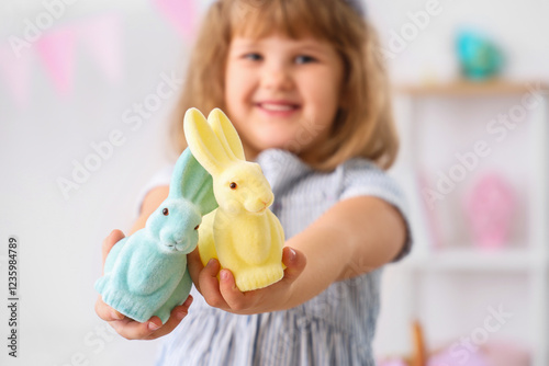 Cute little girl wearing bu...