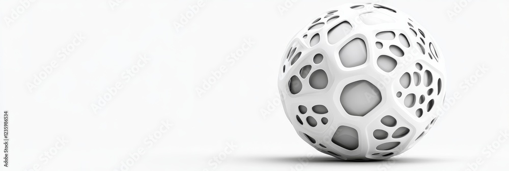 Modern White Decorative Ball Design - A visually striking white ball with a unique cutout pattern, set against a solid white background, perfect for contemporary design themes. Modern White Decorative Ball Design - A visually striking white ball with a unique cutout pattern, set against a solid white background, perfect for contemporary design themes.