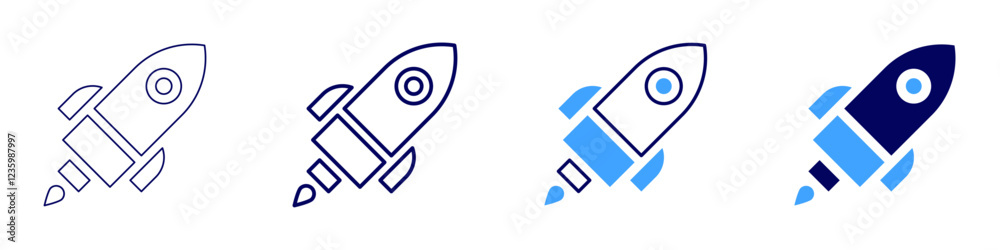 Rocket methodologies icon in 4 different styles. Thin Line, Line, Bold, and Bold Line. Duotone style. Editable stroke Rocket methodologies icon in 4 different styles. Thin Line, Line, Bold, and Bold Line. Duotone style. Editable stroke