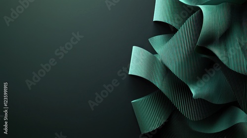 Abstract Teal and Dark Green Geometric Pattern