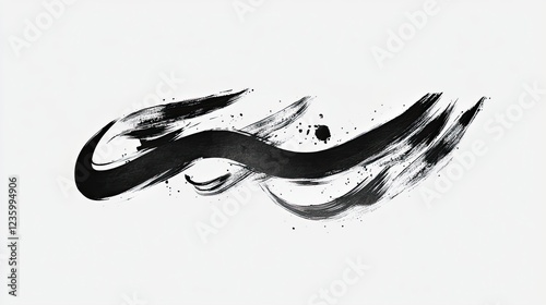 Hand drawn black calligraphy swoosh,