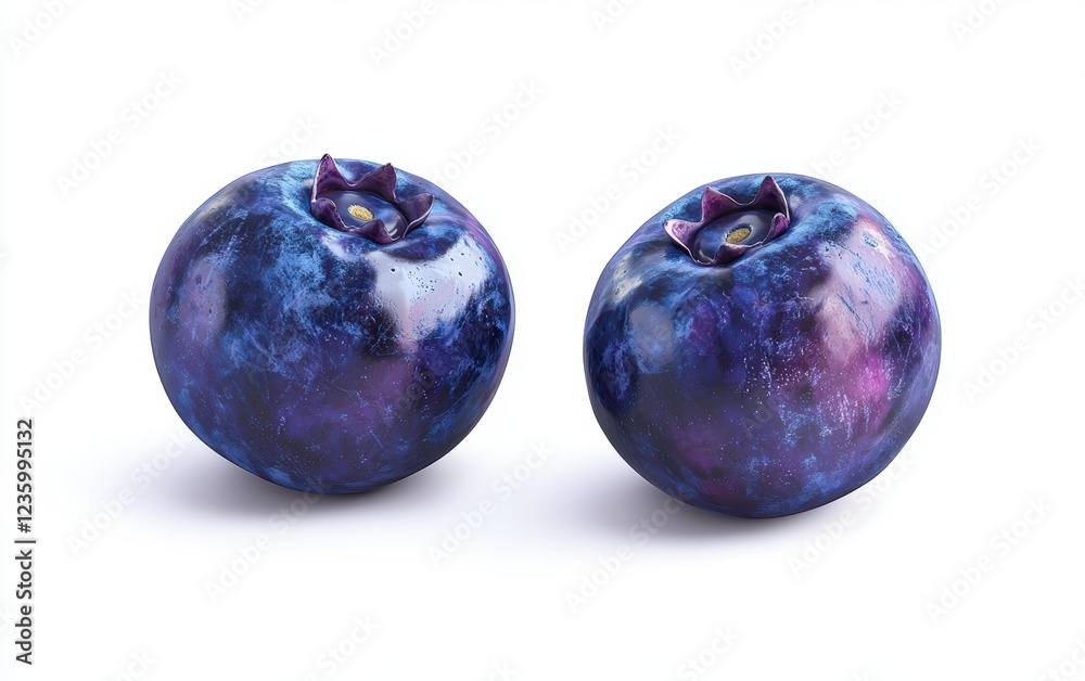Fresh and juicy Saskatoon berry (Juneberry) with deep blue color and round shape isolated on a white background Fresh and juicy Saskatoon berry (Juneberry) with deep blue color and round shape isolated on a white background
