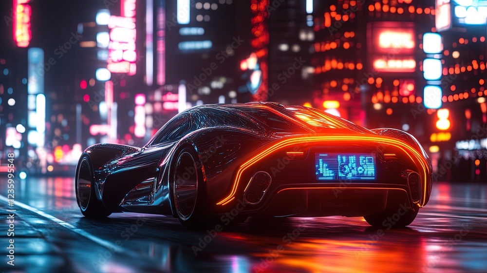 5G-enabled self-driving car on a city road, holographic interface showing connectivity, futuristic theme 5G-enabled self-driving car on a city road, holographic interface showing connectivity, futuristic theme