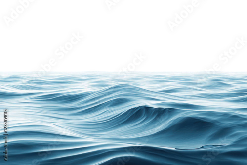Fototapeta Naklejka Na Ścianę i Meble -  Tranquil blue sea with a minimalist wave design showcasing fluid textures and soft shadows