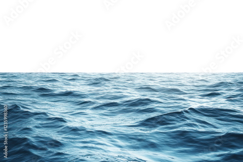 Fototapeta Naklejka Na Ścianę i Meble -  Tranquil blue sea with a minimalist wave design showcasing fluid textures and soft shadows