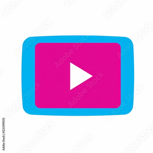 Free Download Video player icon in pink and blue flat design. - GFXLoad