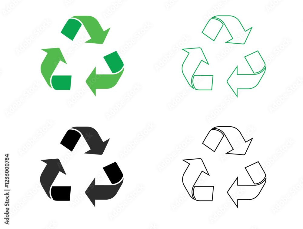 Obraz premium Recycle logo symbol. recycling icons. vector illustration 