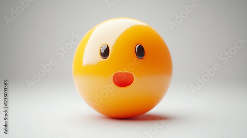 3D surprised emoji, studio shot, graphic element, design