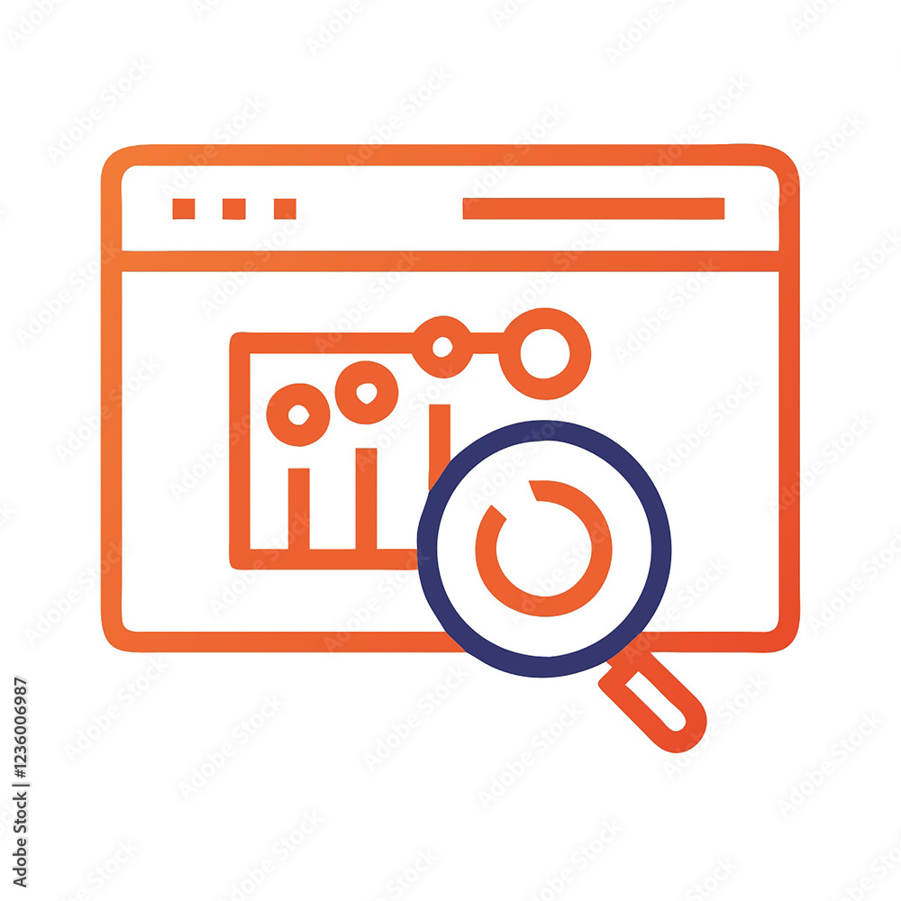 Digital SEO Icon - Isolated White Background Illustration for Marketing and Analytics Digital SEO Icon - Isolated White Background Illustration for Marketing and Analytics