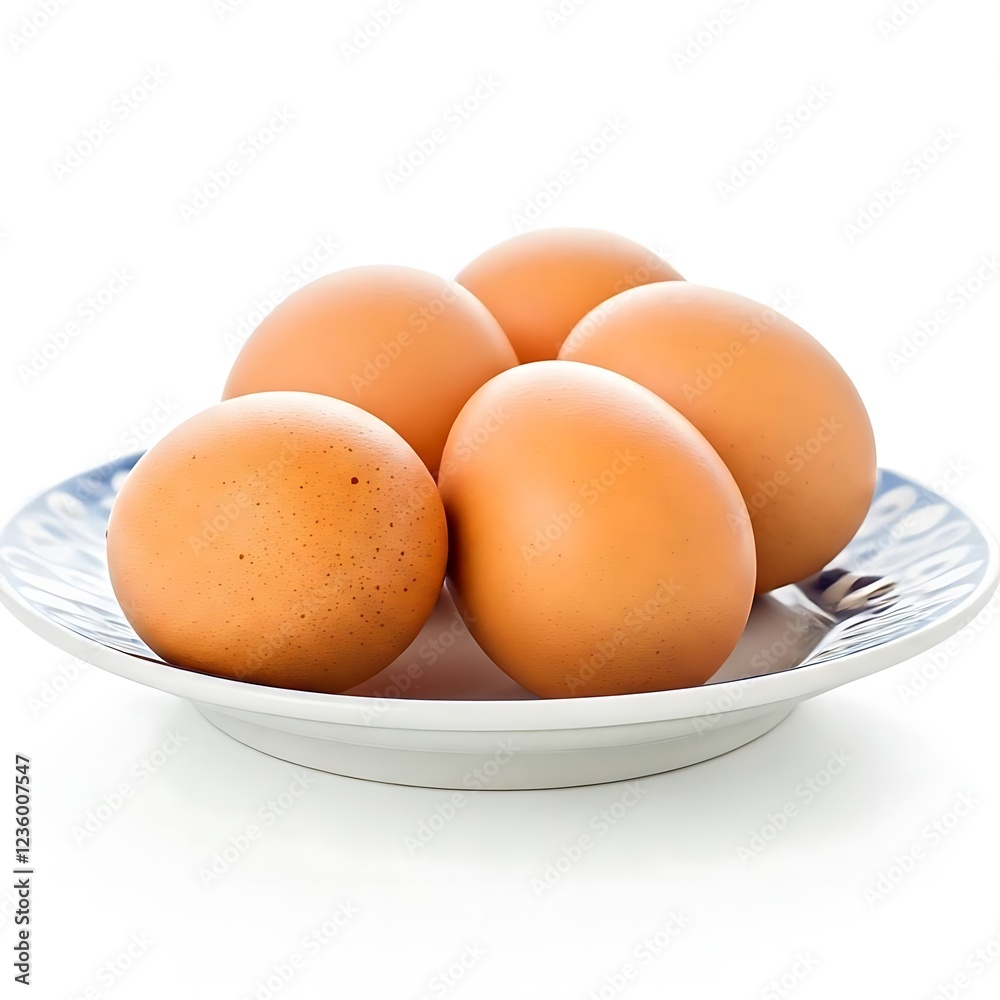 Eggs on the plate isolated image white background. Eggs on the plate isolated image white background.