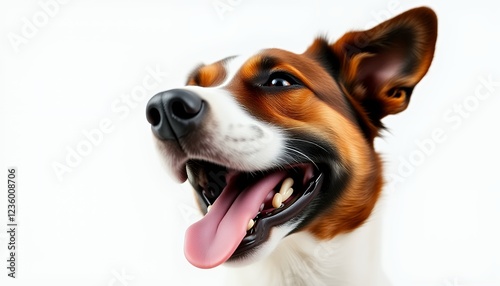 Joyful Mixed Breed Dog Portrait, Happy Canine Expression