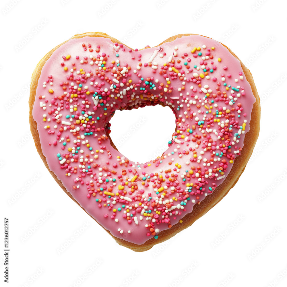 Donut in the shape of a heart or love png transparent background ,generate ai Donut in the shape of a heart or love png transparent background ,generate ai