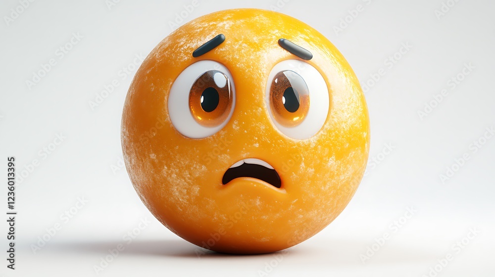 Fototapeta premium 3D Sad Emoticon, Digital Art, Expression, Isolated