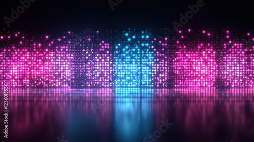 Wallpaper Mural Abstract Pink Blue Neon Lights Reflecting on Dark Surface Torontodigital.ca