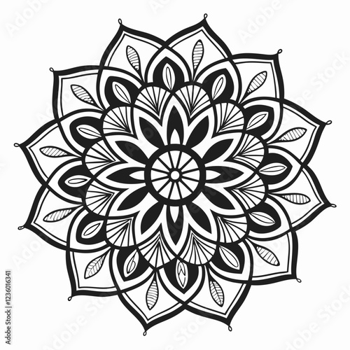Mandala Design, Black colour Mandala design