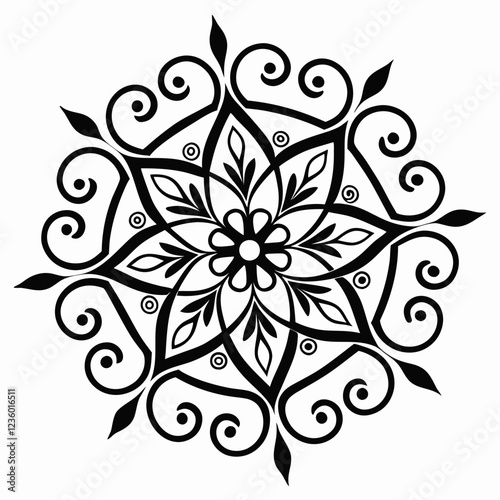Mandala Design, Black Colour Mandala design