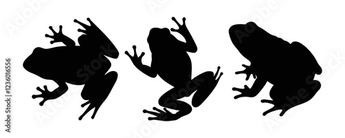 Frog vector silhouette illustration isolated on a white background
