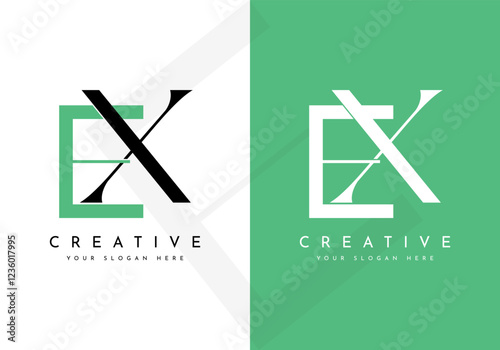 Monogram EX XE logo design, creative letter logo