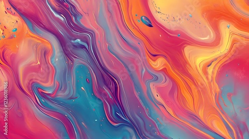 Abstract colorful paint swirl background design for art photo